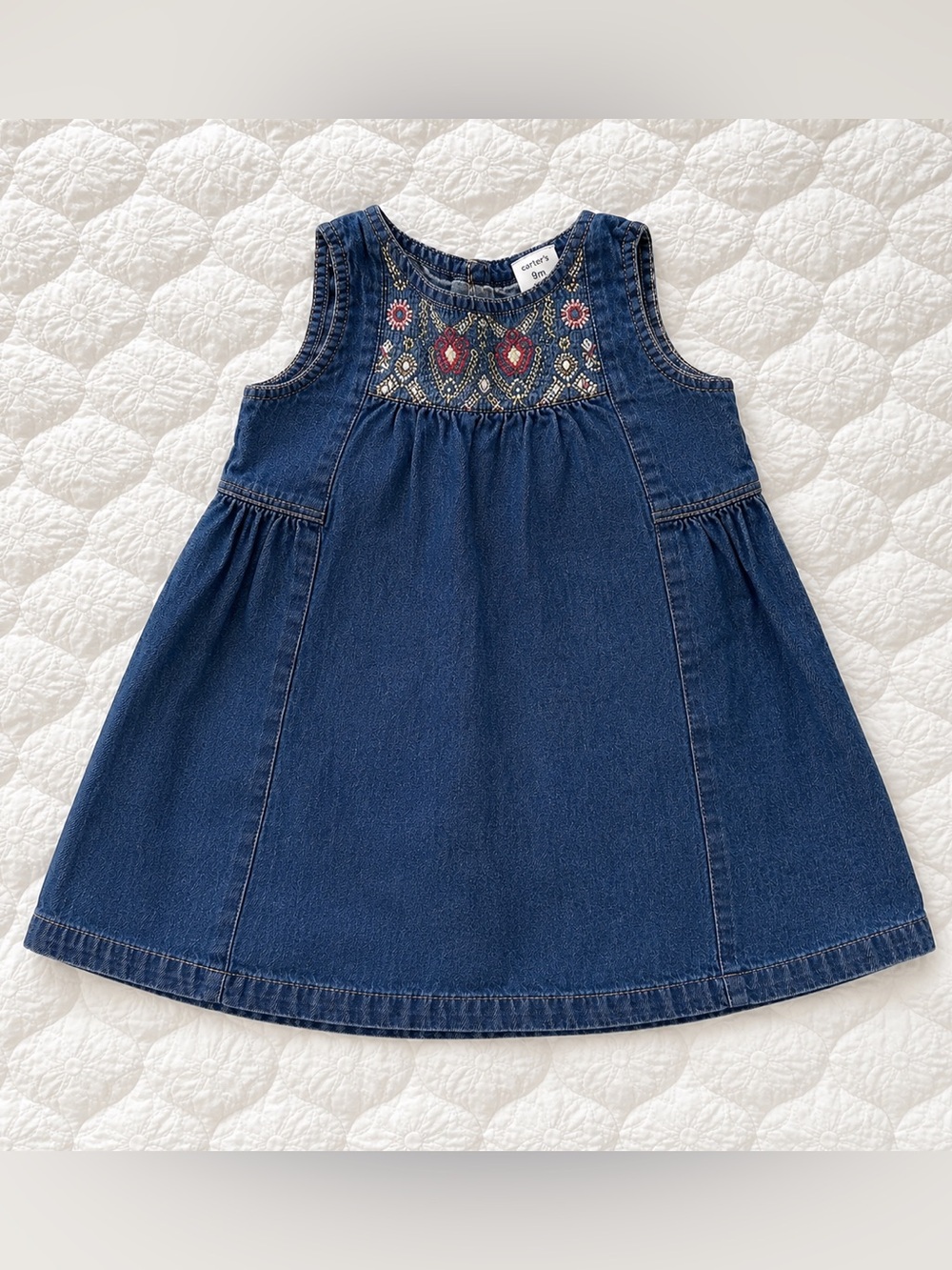 Carter’s Denim Embroidered Dress Sz 9m